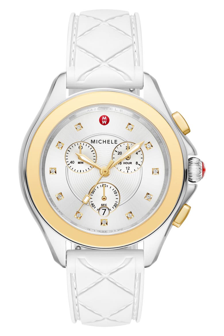 Women's Cape Chronograph White Silicone Watch, 38mm, Main, color, WHITE