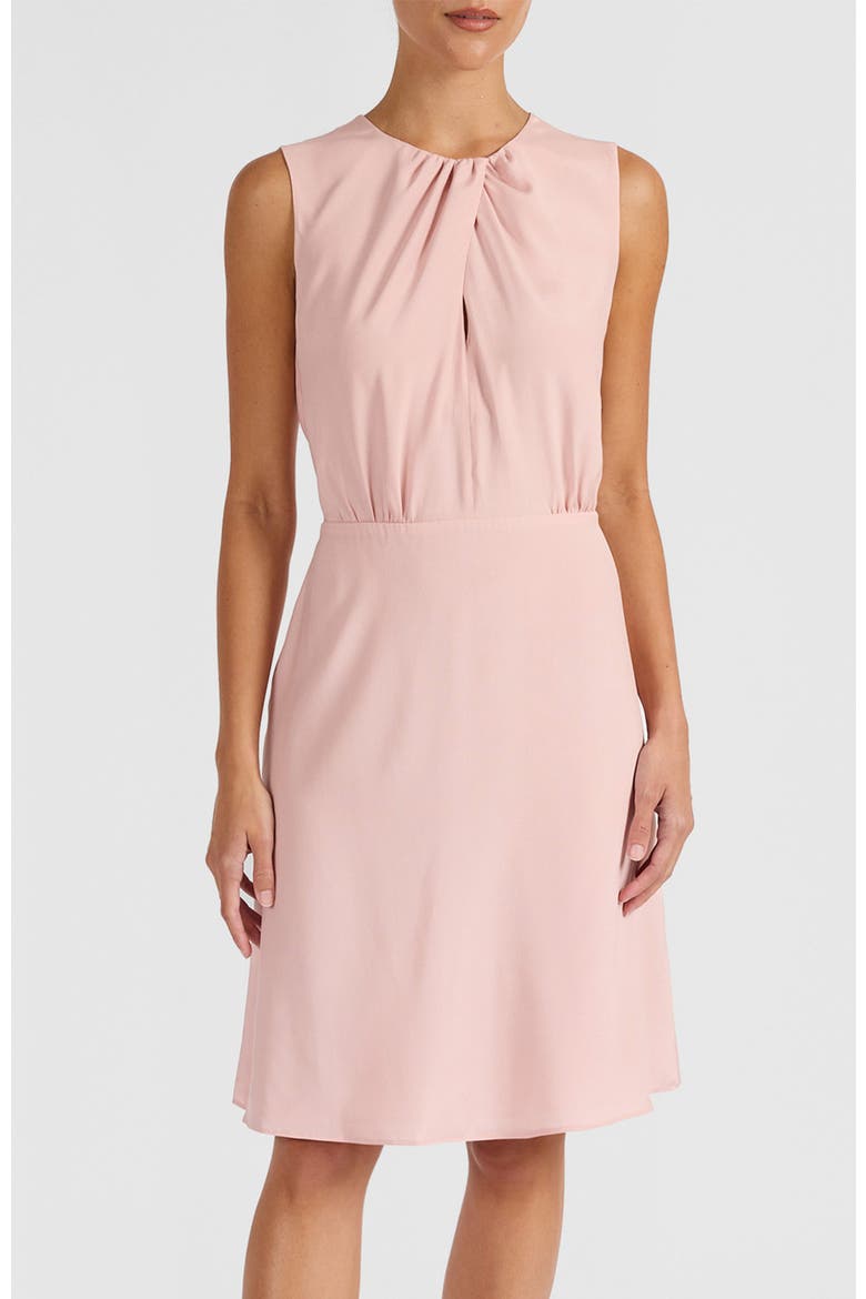 Dalby Sleeveless A-line Dress in Silk Crepe de Chine, Alternate, color, Candy Pink