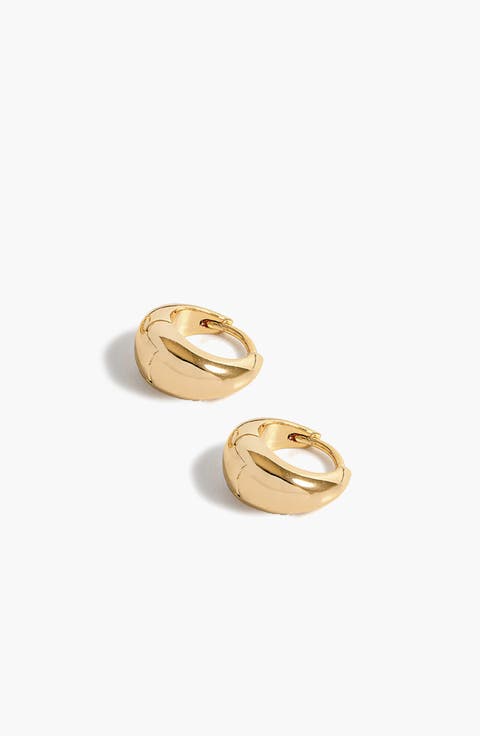 Mini Pebble Hoop Earrings in Gold