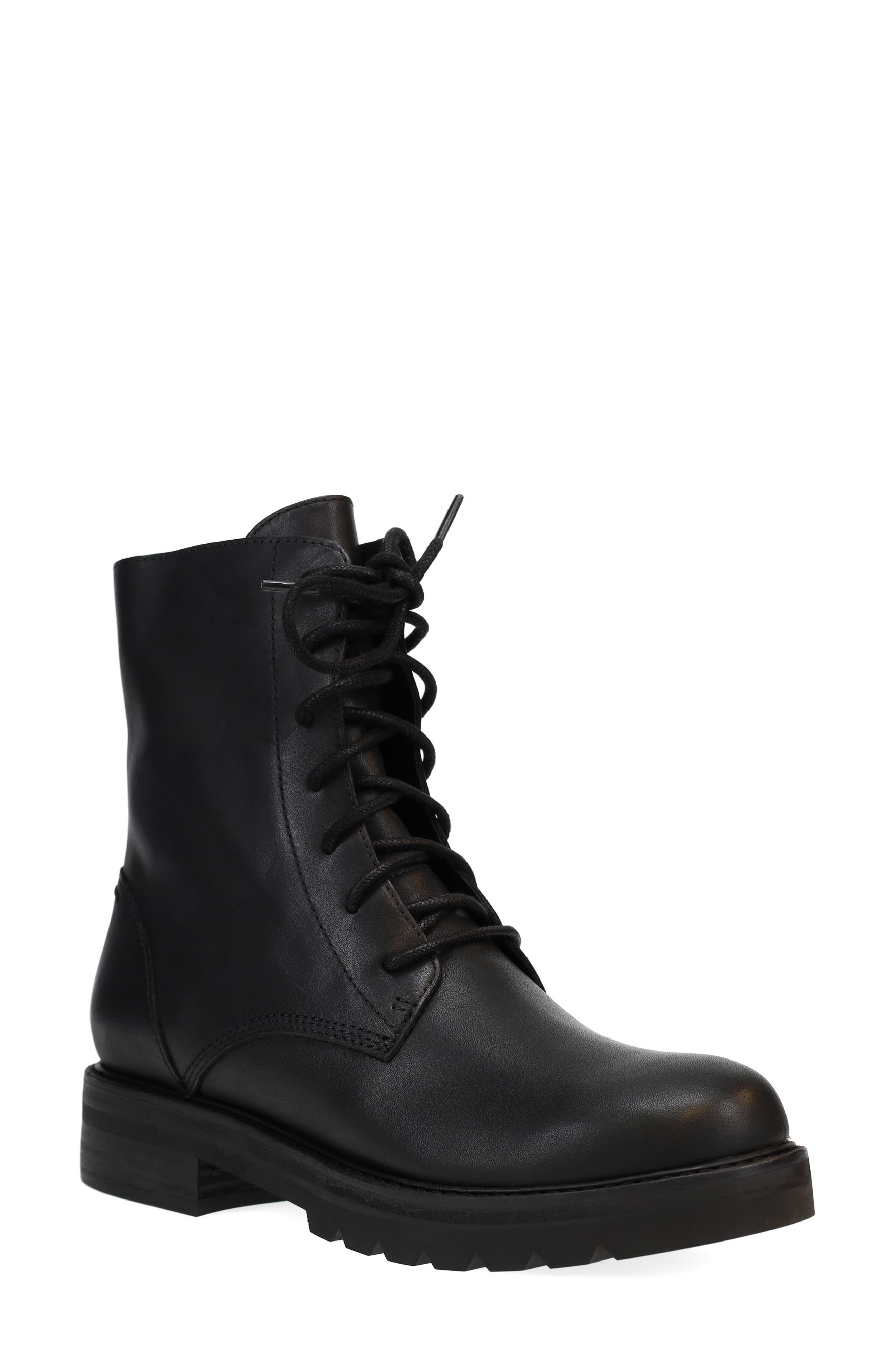 Eileen Fisher Coin Lace-Up Combat Boot, Main, color, 