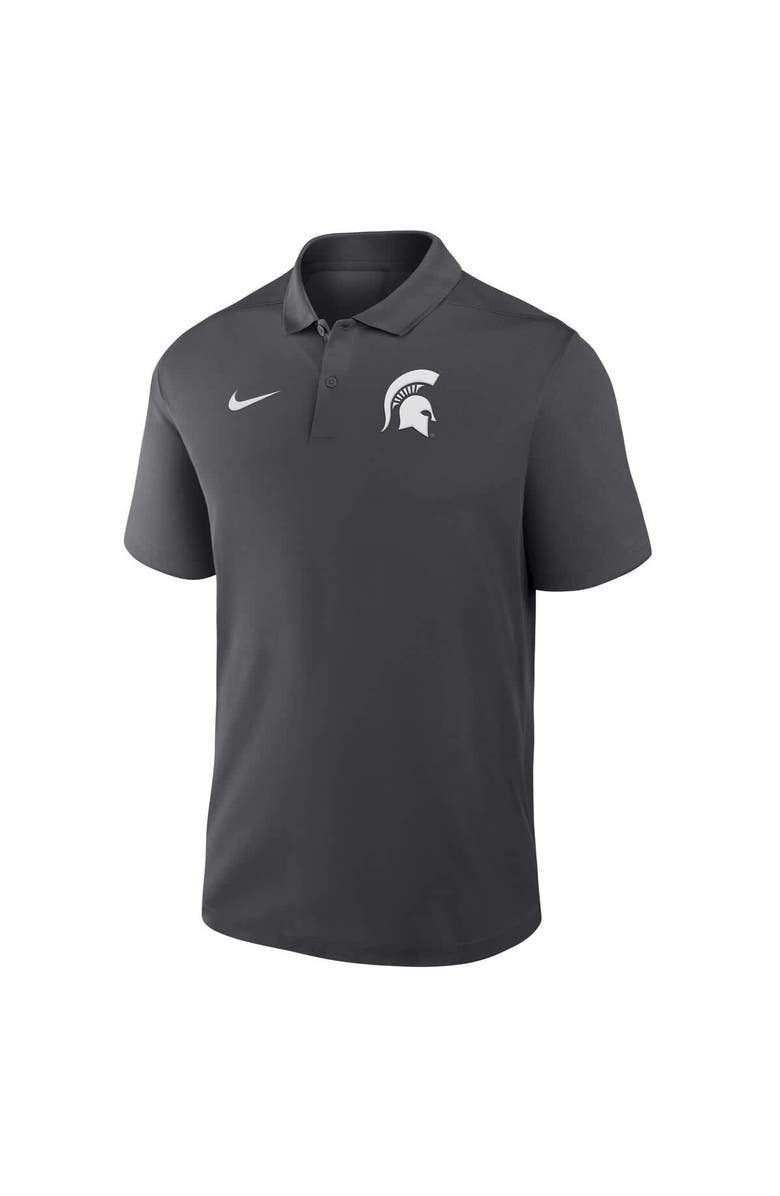 Nike Men's Nike Anthracite Michigan State Spartans Primetime Victory Primary Logo Performance Polo, Alternate, color, Anthracite