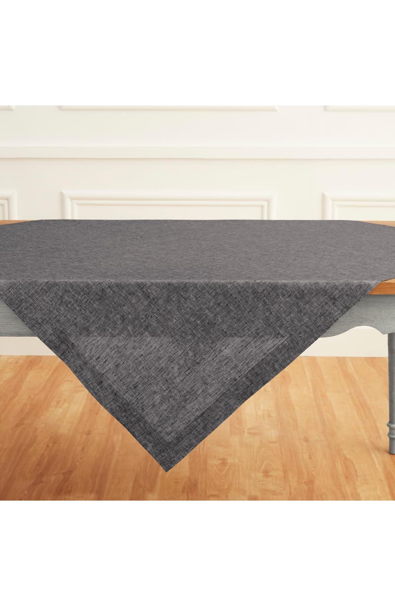 Solino Home Linen Table Throw - Athena, 52" x 52" Inch, Alternate, color, Chambray Black