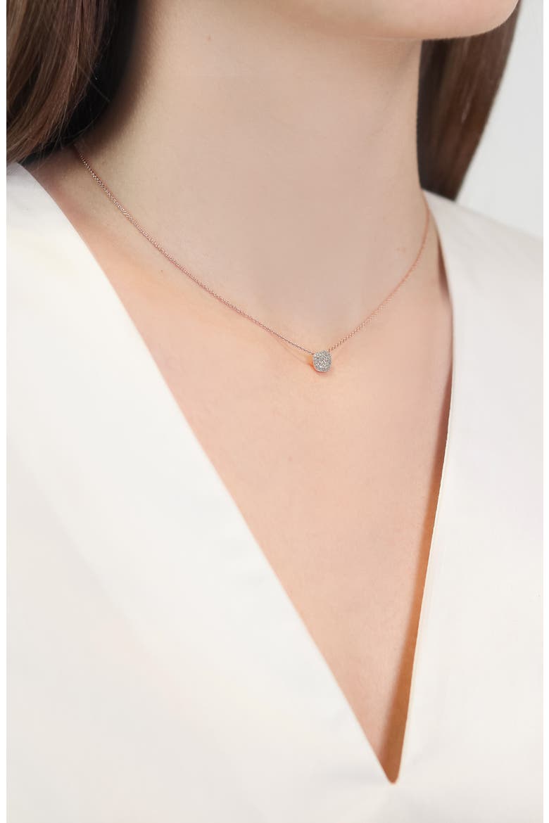 Nura Mini Nugget Pendant Necklace, Alternate, color, ROSE GOLD/DIAMOND