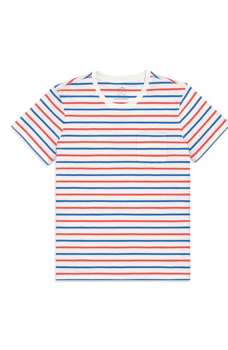 Primary Unisex Fit Stripe Easy Tee In Blueberry, Alternate, color, Blueberry Strawberry Stripe