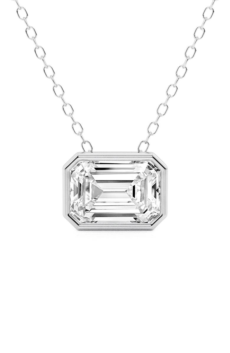 Badgley Mischka Collection 14K Gold Emerald Cut Lab-Created Diamond Pendant Necklace - 1.0ct, Main, color,