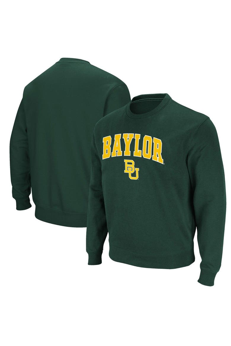 Men's Colosseum Green Baylor Bears Arch & Logo Pullover Sweatshirt, Main, color, Green