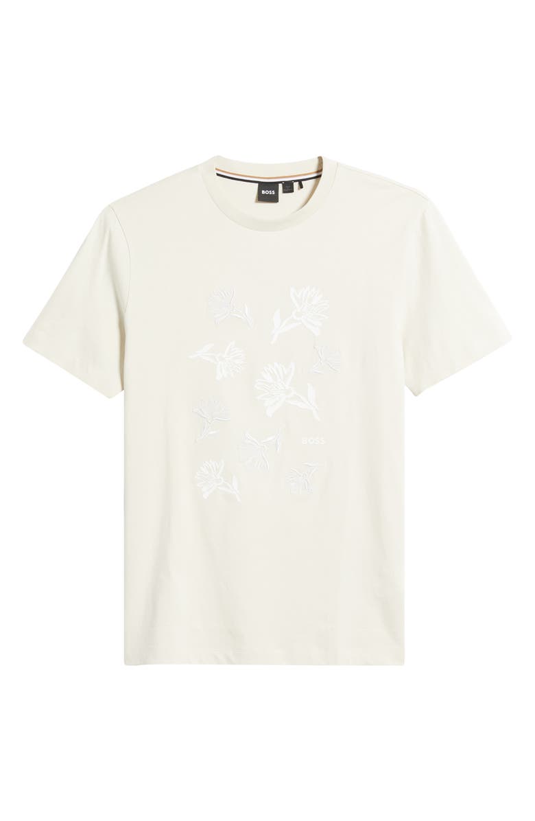 BOSS Thompson Floral Logo Cotton Graphic T-Shirt, Alternate, color, Open White