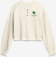 FANATICS Women's Fanatics Cream Philadelphia Eagles Relaxed Cropped Long Sleeve Shirt
