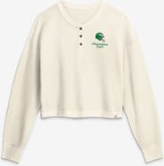 FANATICS Women's Fanatics Cream Philadelphia Eagles Relaxed Cropped Long Sleeve Shirt