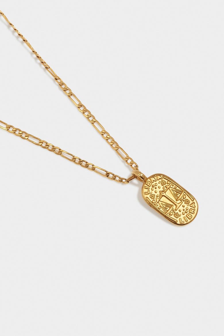 'Libra' Waterproof Gold Zodiac Necklace, Alternate, color, GOLD