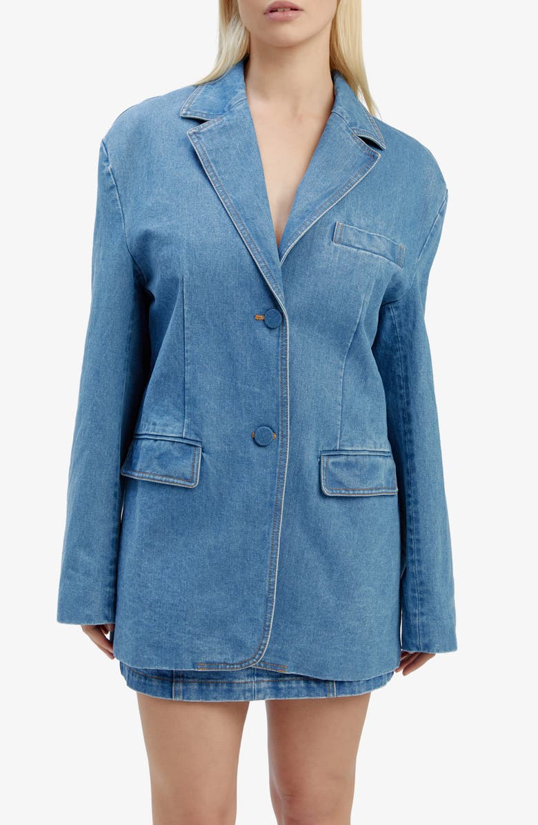 Bardot ABI Oversize Denim Blazer, Alternate, color, 