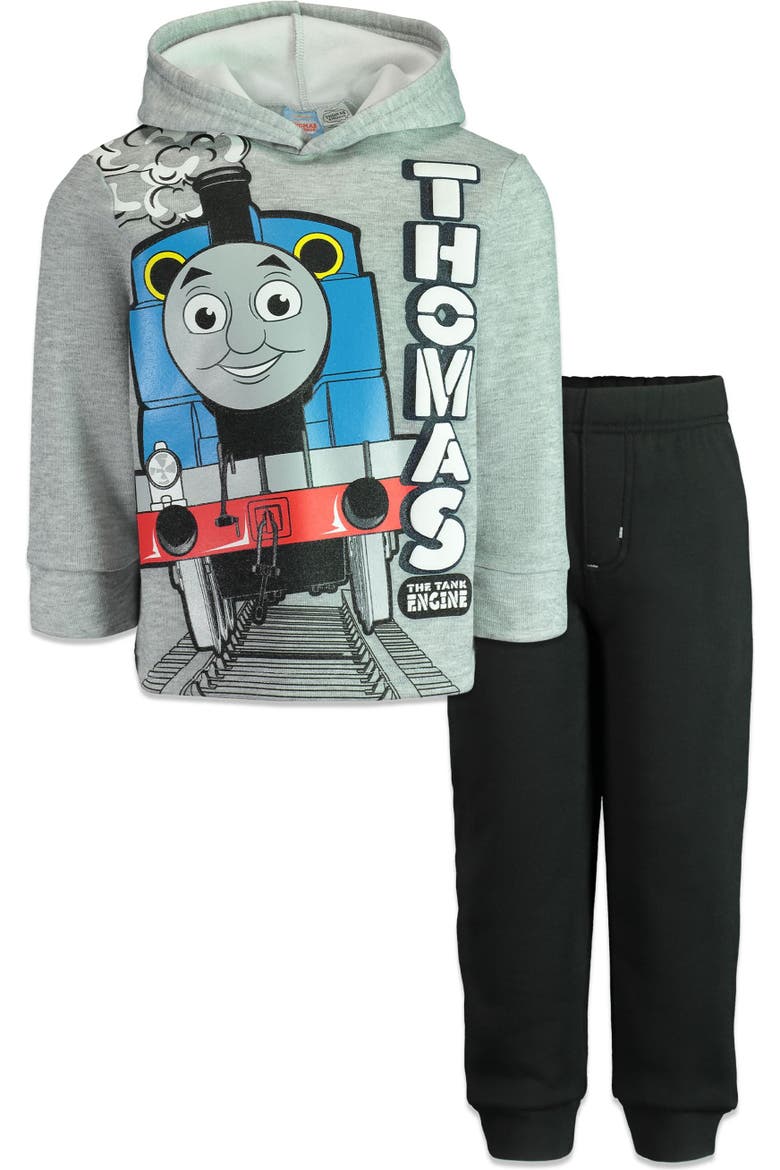 Fleece Hoodie and Pants Set, Main, color, Thomas Grey Black