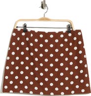 WAYF Polka Dot Linen Blend Miniskirt