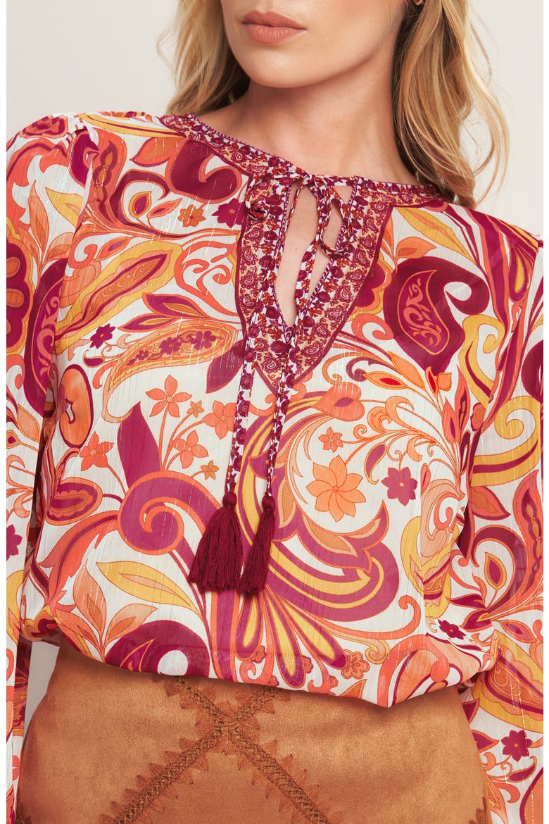 Long Sleeve Print Top, Alternate, color, IVORY PURPLE