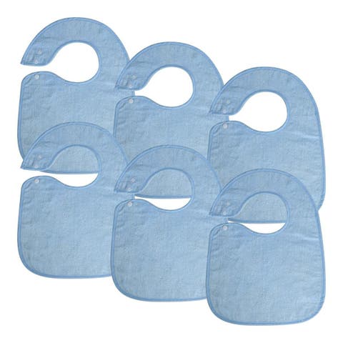 Set of 6 Soft Bibs with Snaps