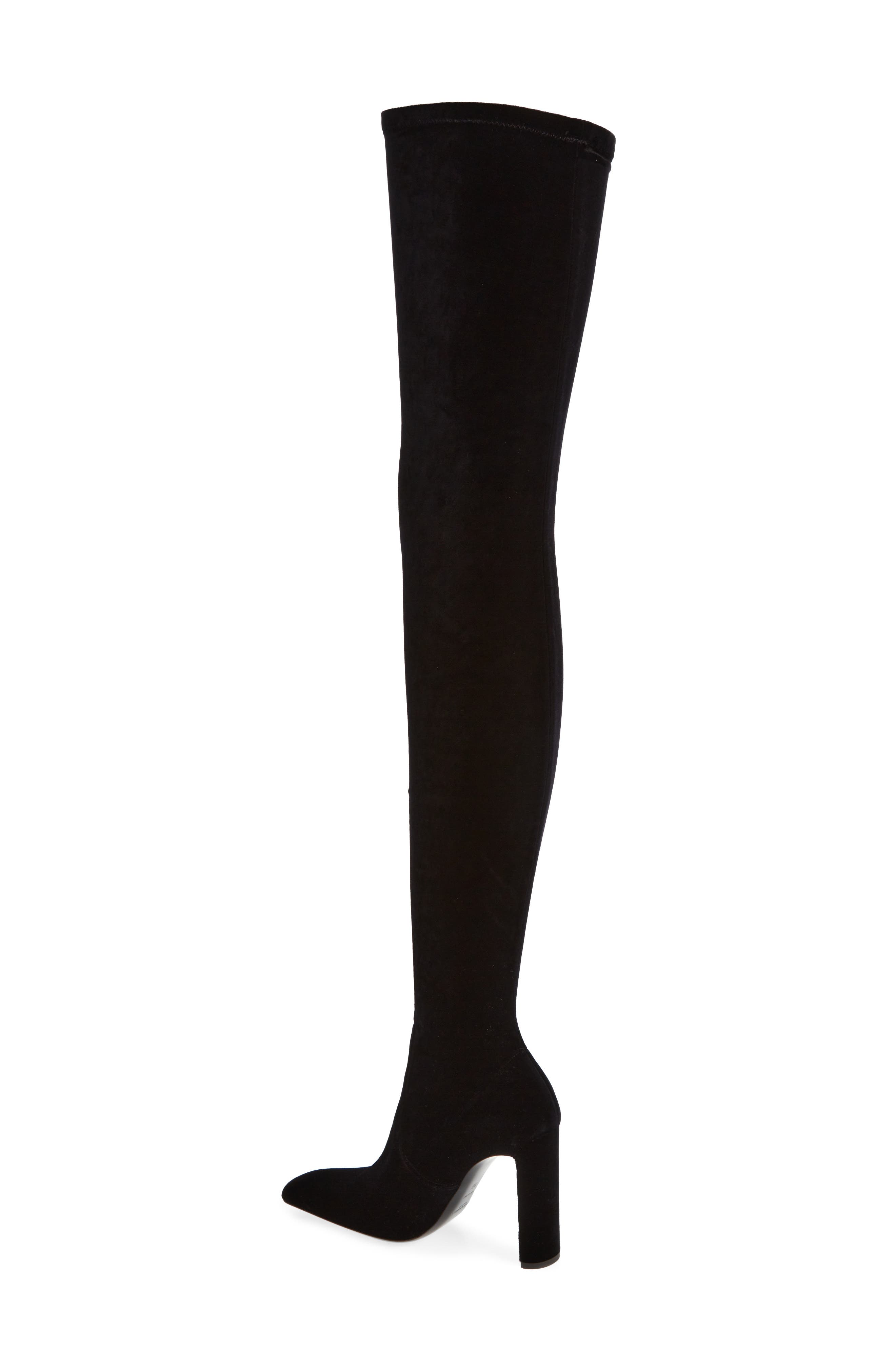 Saint Laurent Auteuil Over the Knee Stretch Velvet Boot, Alternate, color, 