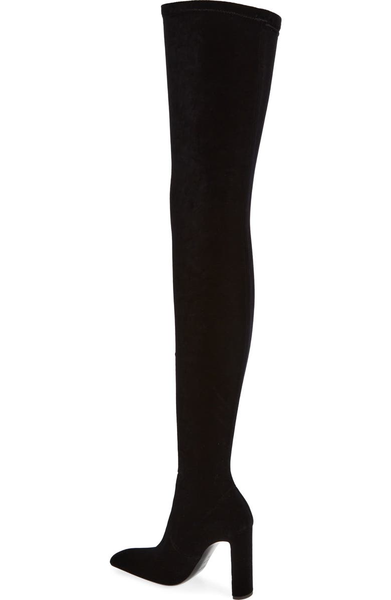 Saint Laurent Auteuil Over the Knee Stretch Velvet Boot, Alternate, color,