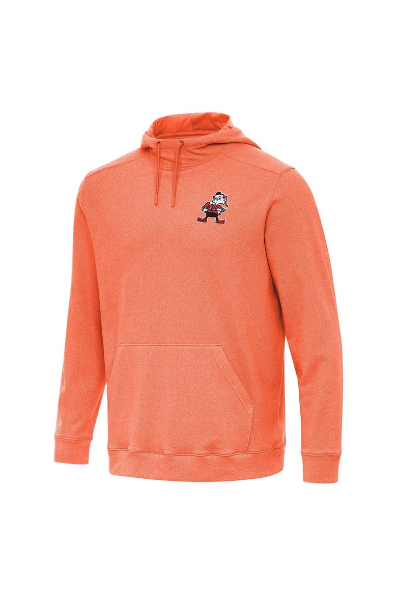 Men's Antigua Heather Orange Cleveland Browns Cloud Pullover Hoodie, Alternate, color, Heather Orange