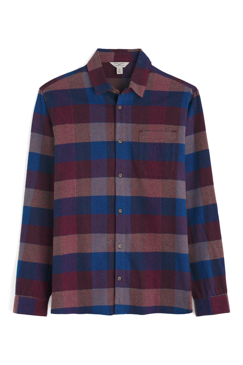 Fathomer Check Organic Cotton Flannel Button-Up Shirt, Main, color, TRYSTAN CONKER