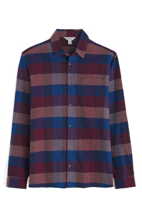 Fathomer Check Organic Cotton Flannel Button-Up Shirt