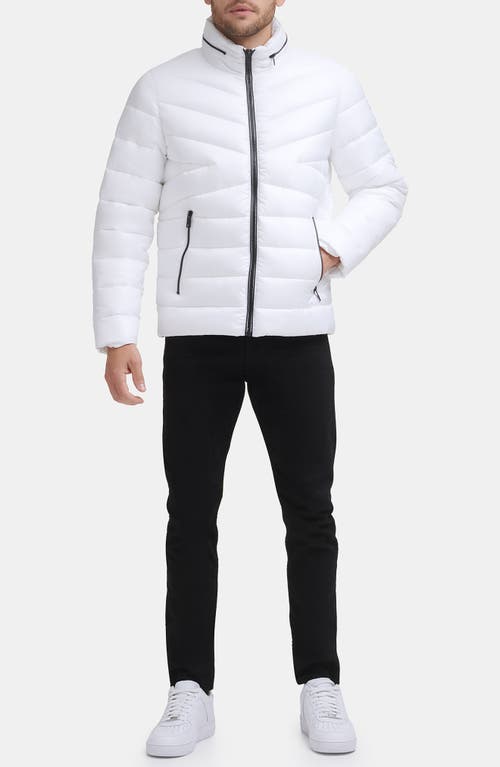 Kenneth Cole New York Hooded Puffer Jacket In White