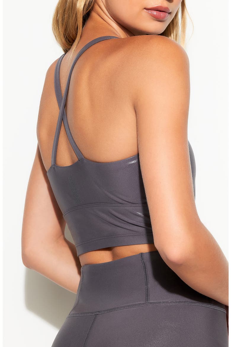 Selena High Gloss Sports Bra, Alternate, color, ASH