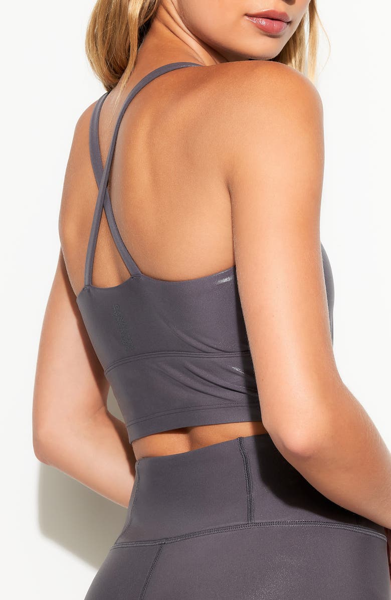 Spiritual Gangster Selena High Gloss Sports Bra, Alternate, color, Ash