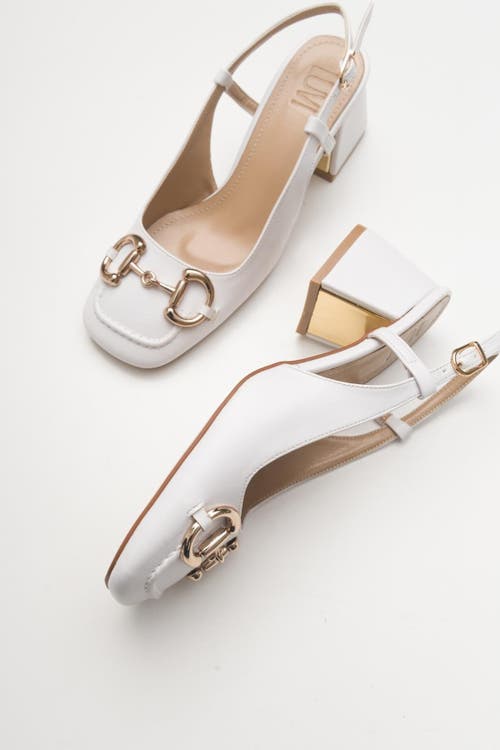 Prologue Shoes Karol Block Heel Pump In White