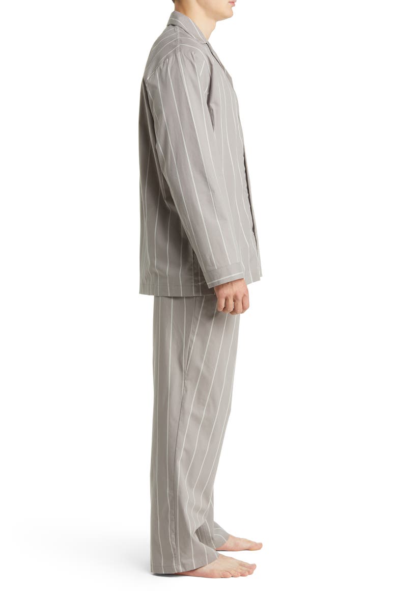 Men's Cotton Poplin Pajamas, Alternate, color, GREY FROST NANCY STRIPE