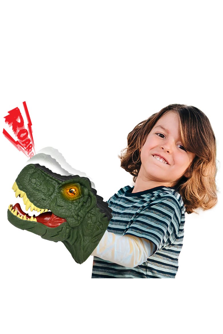 Mighty Megasaur, Megahunter T-Rex Hand Puppet Green, Kids 3+, Alternate, color, Multicolored