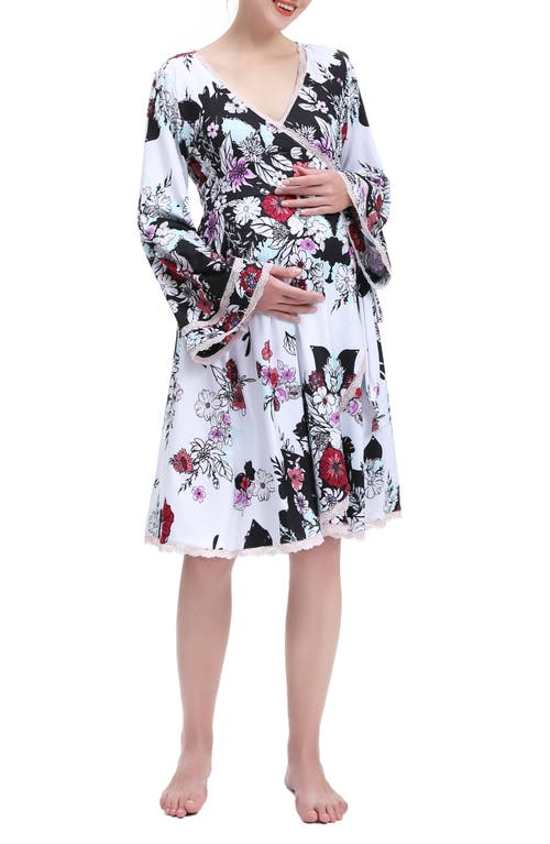 Kimi and Kai Gini Lounge Maternity Robe in White 