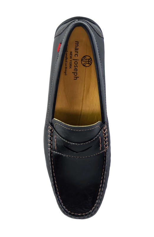 Marc Joseph New York Hamilton Place  Leather Penny Driver Loafer, Alternate, color, Black Napa