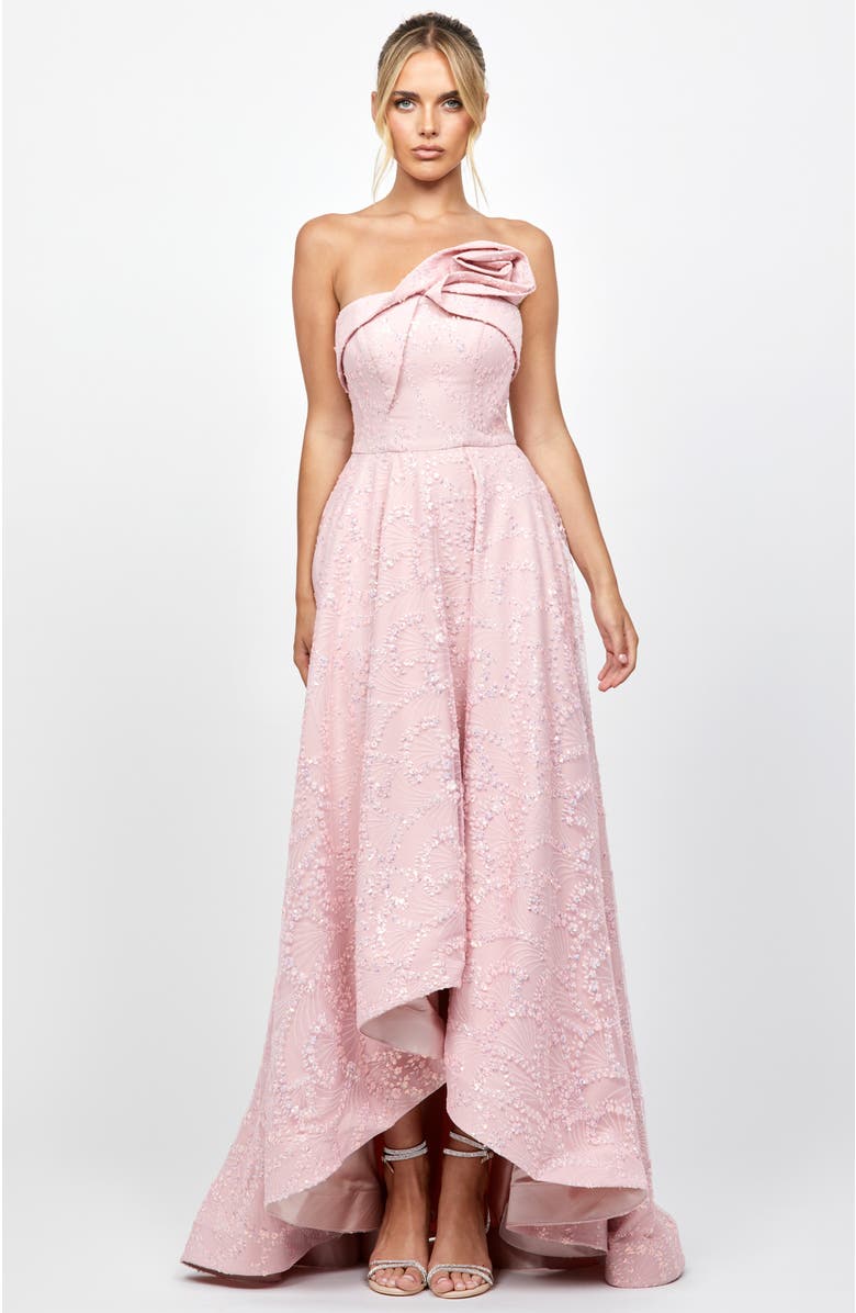 Bariano Addyson Strapless Hi Lo Gown, Alternate, color, Pink