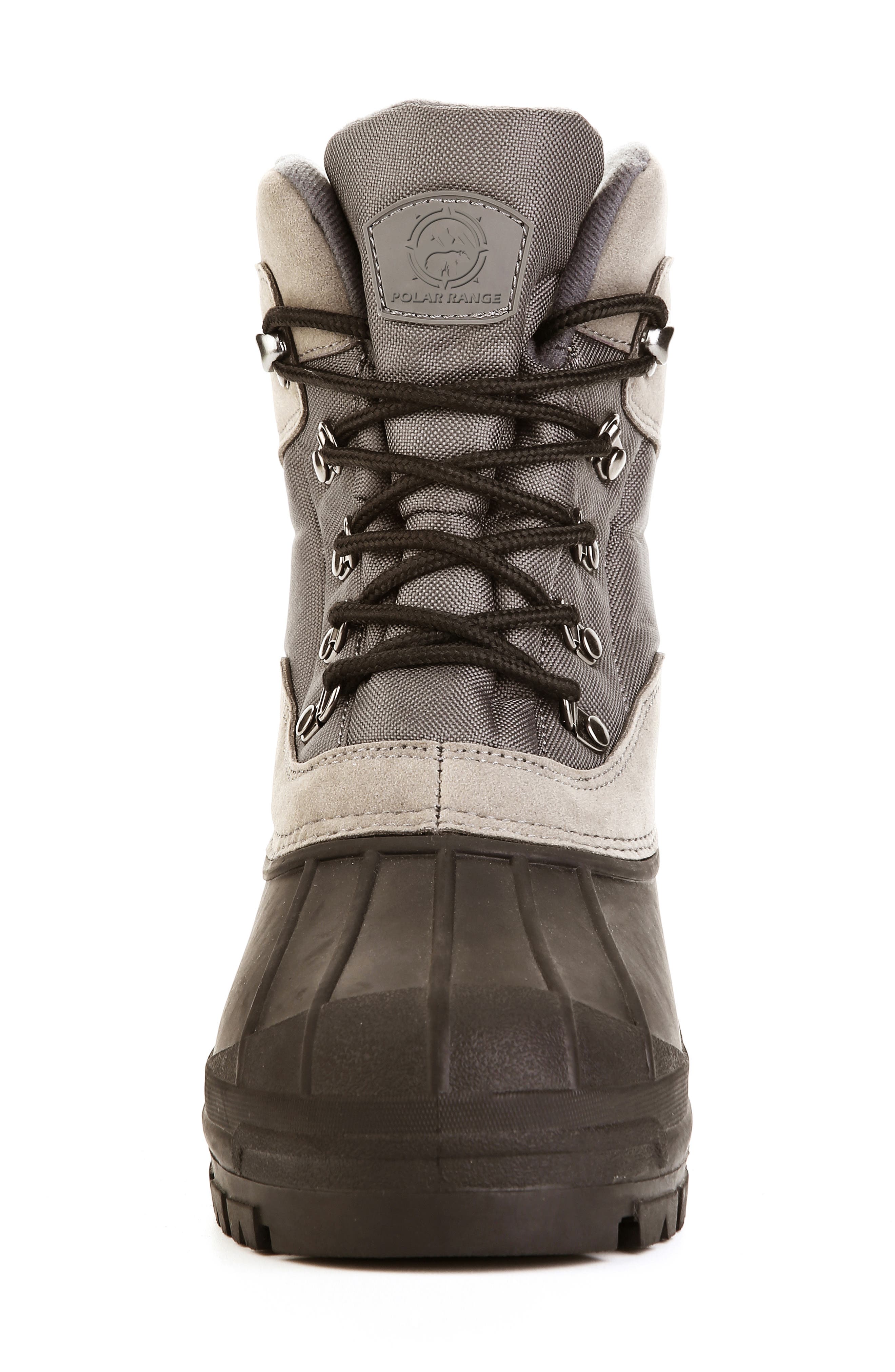 POLAR RANGE Peak Waterproof Duck Toe Snow Boot, Alternate, color, Grey