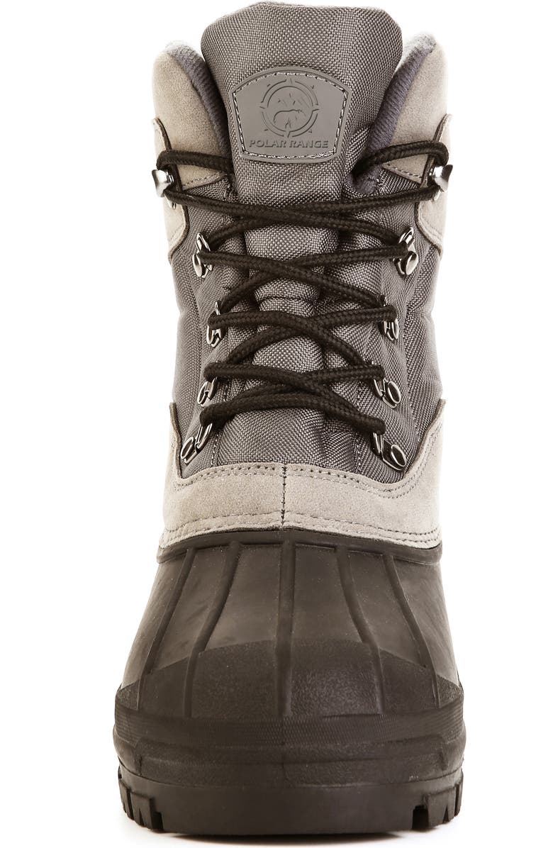POLAR RANGE Peak Waterproof Duck Toe Snow Boot, Alternate, color, Grey