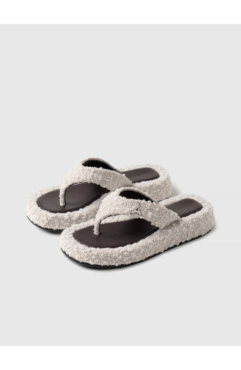 Manière De Voir Rosalie Boucle Flatform Sandals, Main, color, Off White/Brown