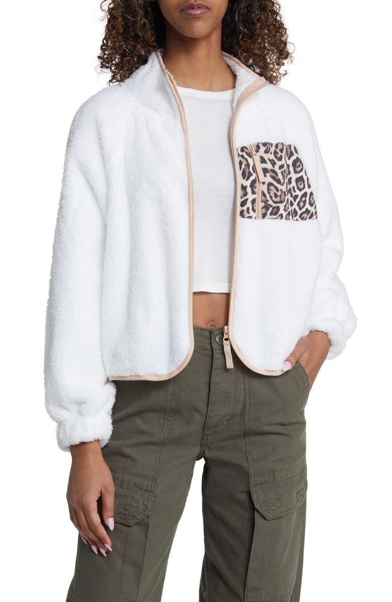 Love, Fire Faux Shearling Zip Jacket, Main, color,