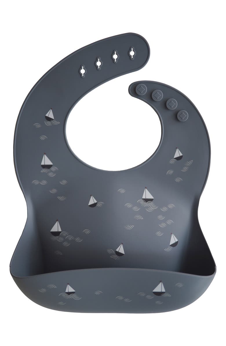 Mushie Silicone Bib, Main, color, Boats