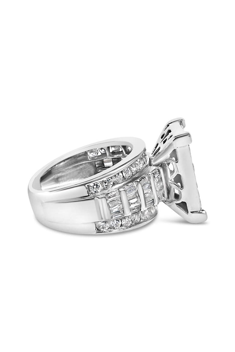 14K Gold 2.0 Cttw Mixed-Cut Diamond Composite Cluster Ring, Alternate, color, White Gold