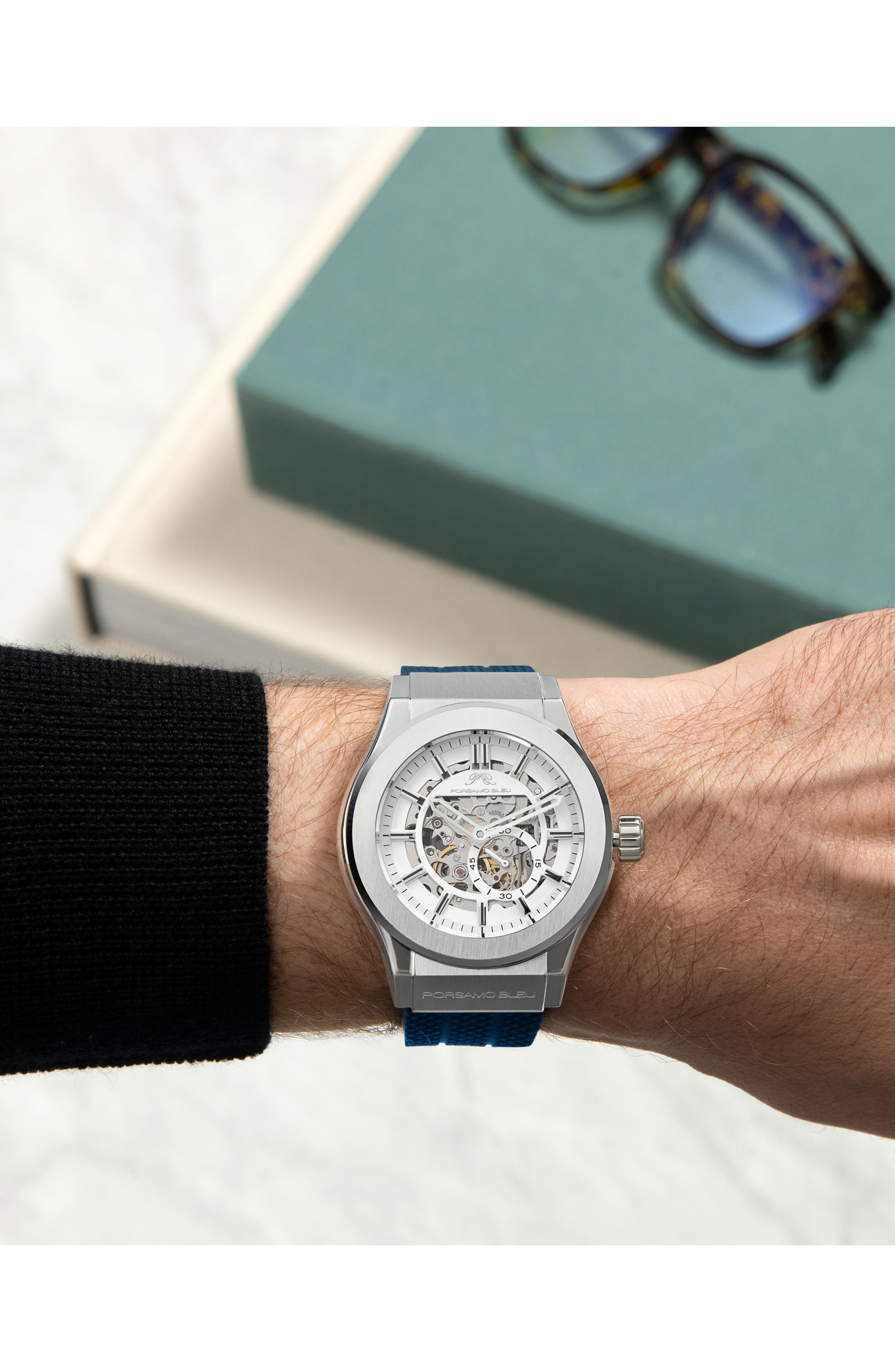 Cruz Silicone Automatic Watch, 45mm