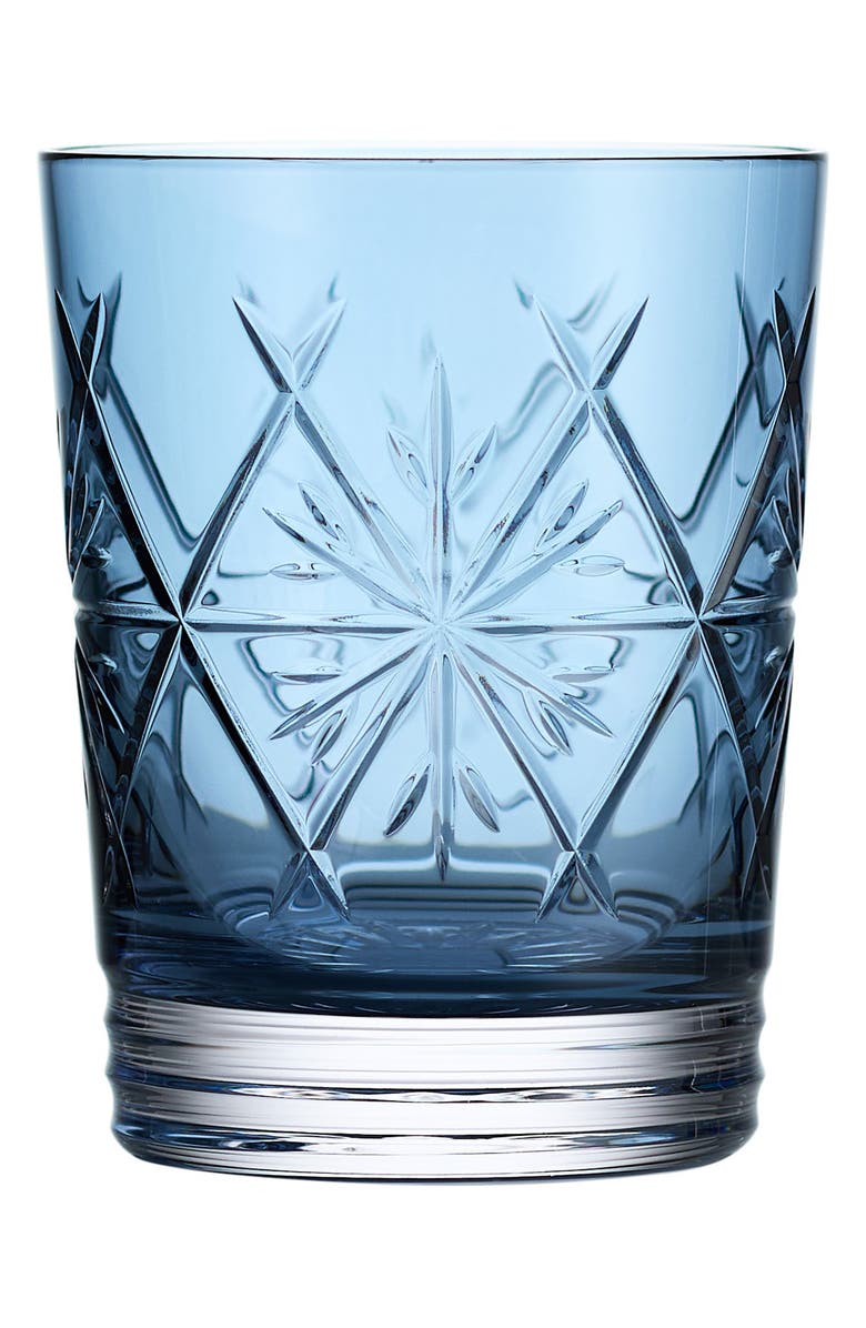 Waterford Winter Wonders Icy Blue Snowflake Lead Crystal Double Old Fashioned Glass, Main, color, Blue
