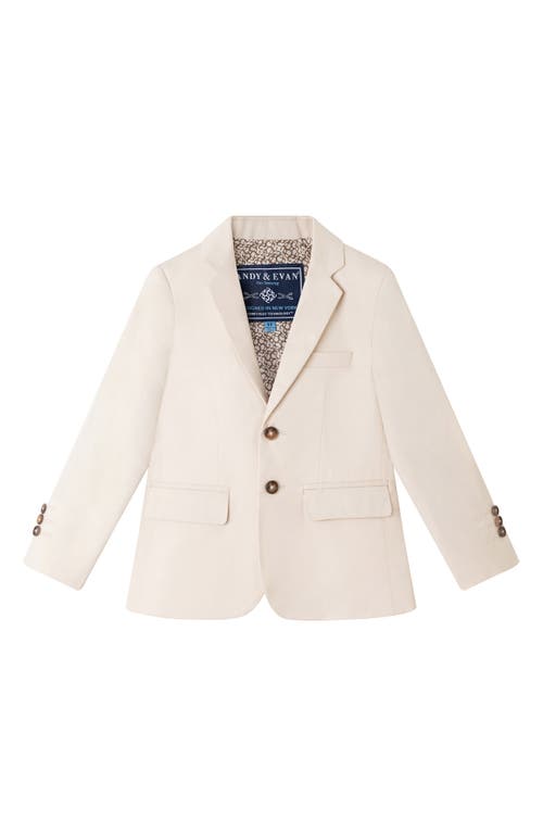 Andy & Evan Kids' Cotton Blend Suit In Sand