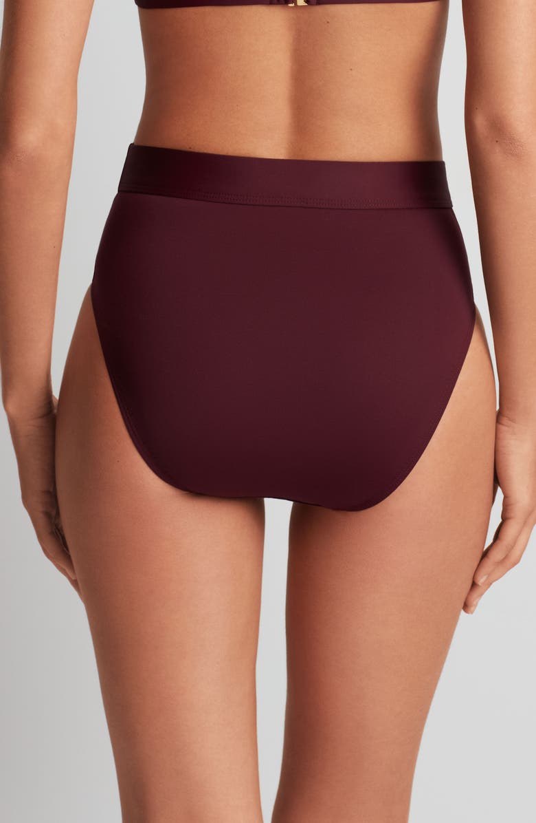 Lauren Ralph Lauren Banded High Waist Bikini Bottoms, Alternate, color,