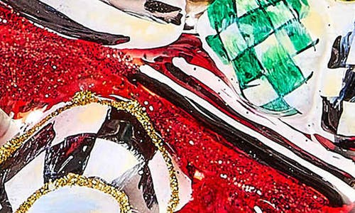Mackenzie-childs Mackenzie Childs 2025 Cardinal Wreath Glass Ornament In Multi