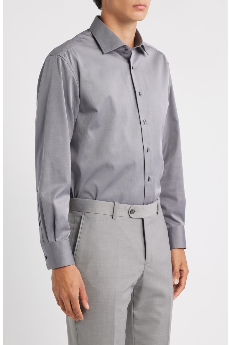 Cover Modern Fit Non-Iron Cotton Cover Shirt, Alternate, color, STEEL