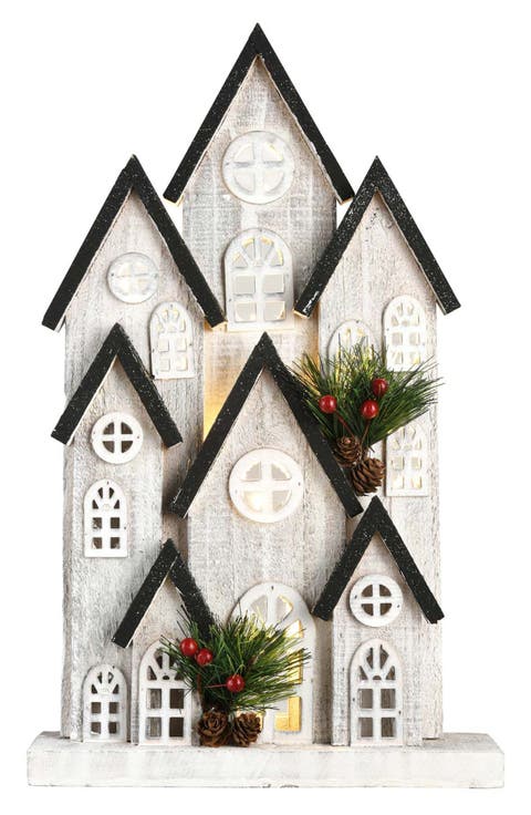 17-Inch Lighted Ski Lodge