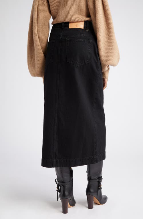 Ulla Johnson The Bea Denim Midi Skirt In Noir Wash