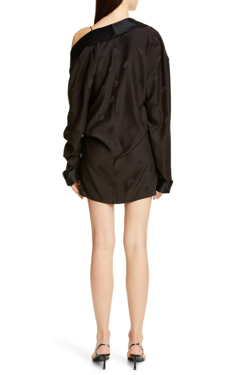 Alexander Wang Draped Silk Pajama Romper, Alternate, color, 