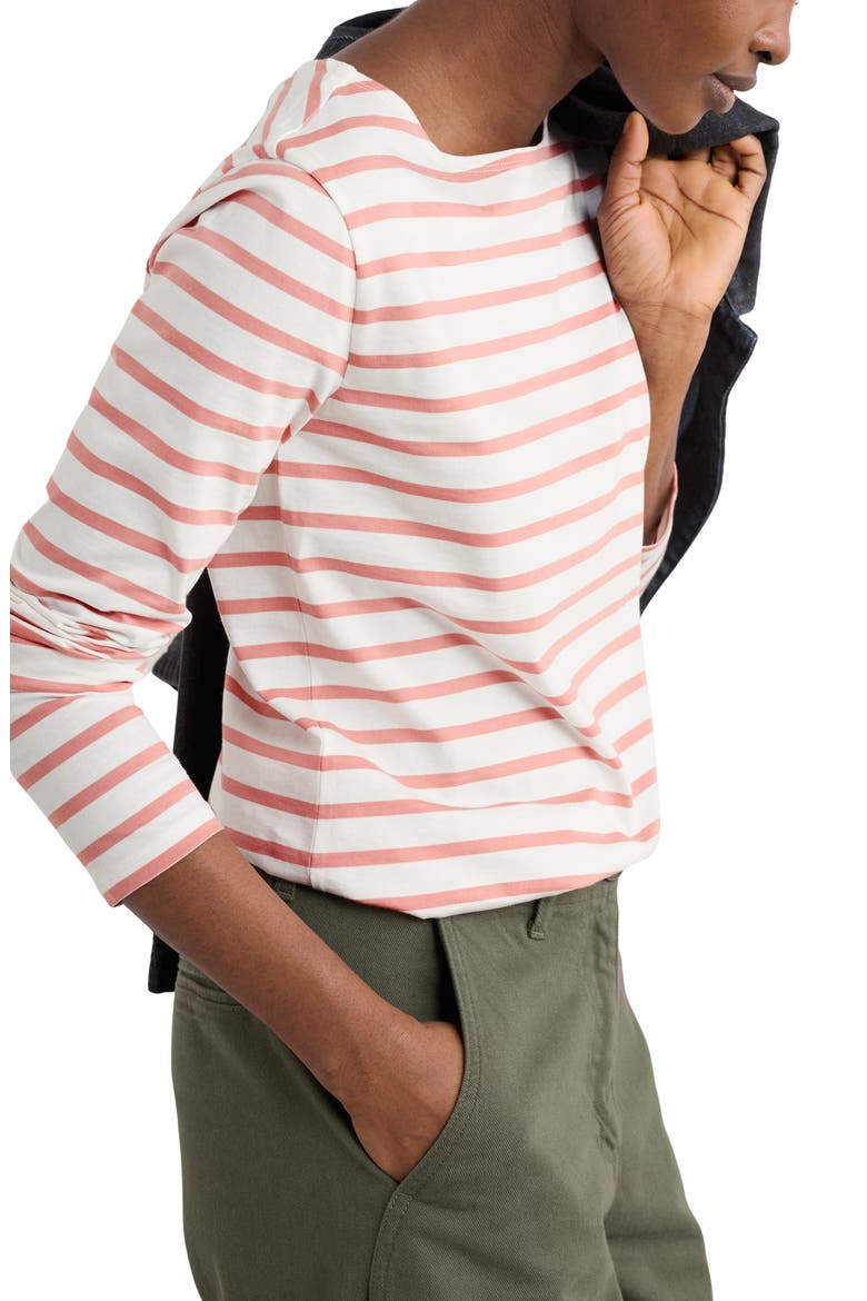 Sailor Stripe Organic Cotton Top, Alternate, color, BRETON DUSTY ROSE