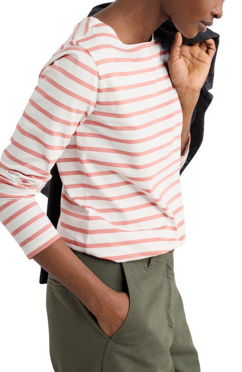 Seasalt Cornwall Sailor Stripe Organic Cotton Top In Pink